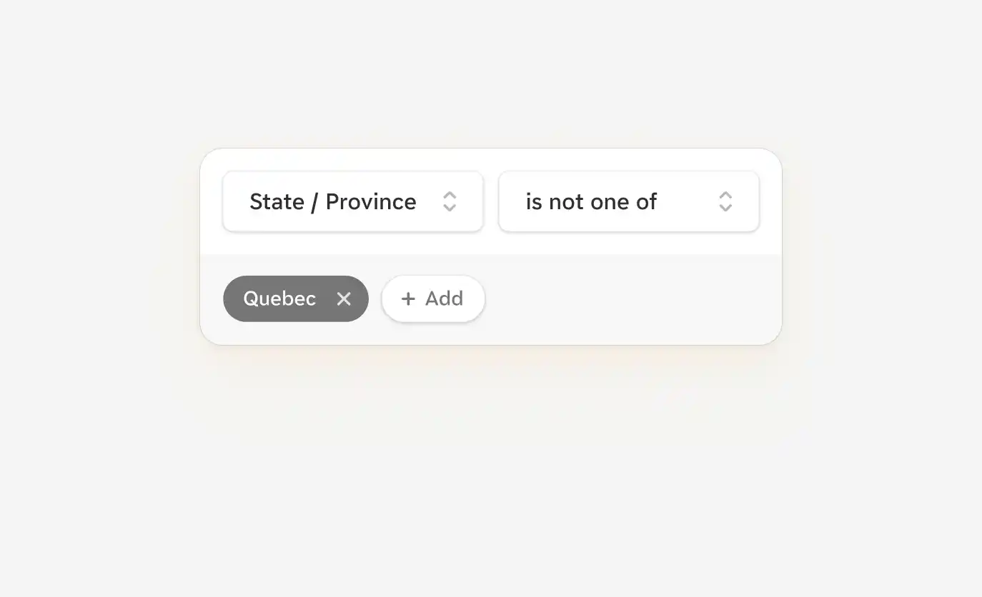 screenshot province is not one of quebec